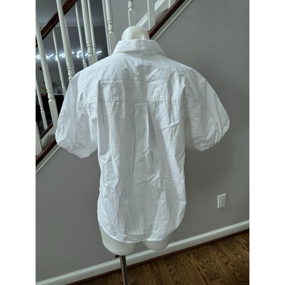 NWT J Crew White Size 4 Relaxed short-sleeve cotton poplin popover - Picture 2 of 3